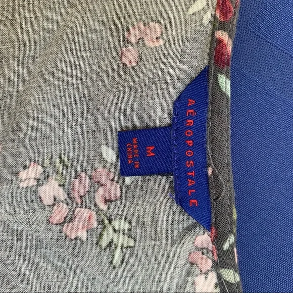 Aeropostale Short Sleeve Gray Floral Dress - Picture 5 of 5